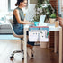 22 Lbs MAXECHO Desk Side Storage, Under Desk Laptop Mount, Table Side Hanging File Organizer, No Drill Clamp On Cable