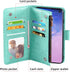 Asuwish Green Wallet Case for Samsung Galaxy S10, with Tempered Glass Screen Protector, Flower Flip Card Holder Cell