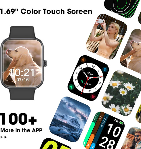 Smart Watch, Swimming Waterproof Fitness Tracker with Heart Rate, SpO2 and Sleep Monitor, 44mm Fitness Watch for Women Men, Step Calories Tracker, Smartwatch Compatible with iOS Android Phones