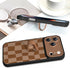 SOKAD 17 for iPhone Pro Case with Finger Strap Kickstand, Cute Checkered Checkerboard Phone Case with Finger Hand