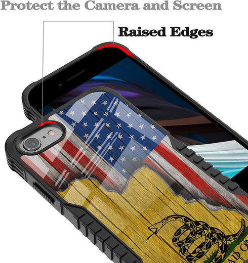 Heavy Duty Shockproof Hard Bumper + Soft Silicone Rubber Protective Case for iPhone SE 2022/2020, 7/8/6/6s/SE 3rd 2nd,