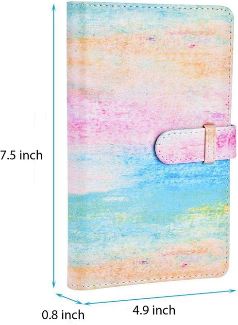 96 Pocket Mini Film PU Leather Photo Album for Fujifilm Instax Mini 9 8 90 8+ 26 7s Instant Camera Film, Crayon Rainbow