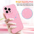 Hython iPhone 15 Pro Case, Glitter Cute Sparkly Shiny Bling Phone Cover, 6.1", Thin Slim Fit Shockproof Rubber, Bright