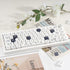 PBT Keycaps 120 Keys, Black White Cute Keycaps, Dye-Sublimation Puppy Comic Theme for Mechanical Keyboards
