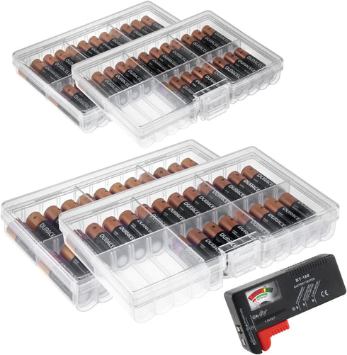 GlossyEnd Set of 4 - Two AA and Two AAA Battery Storage Box,