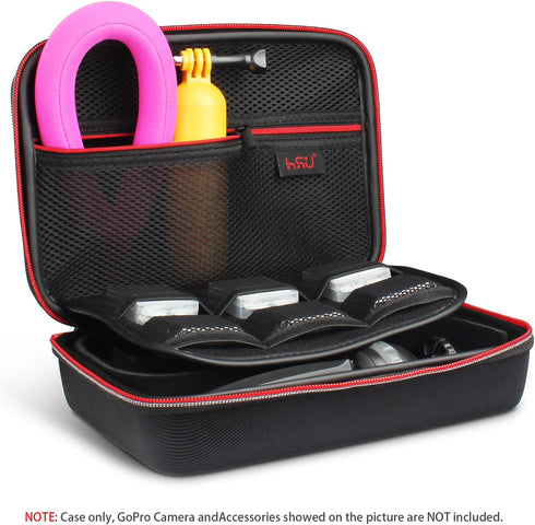 HSU Carrying Case for GoPro Hero 13/12/11/10/9/8/7/6/5/4/3+/3, DJI Osmo Action, Insta360 ONE X3 - Travel Case