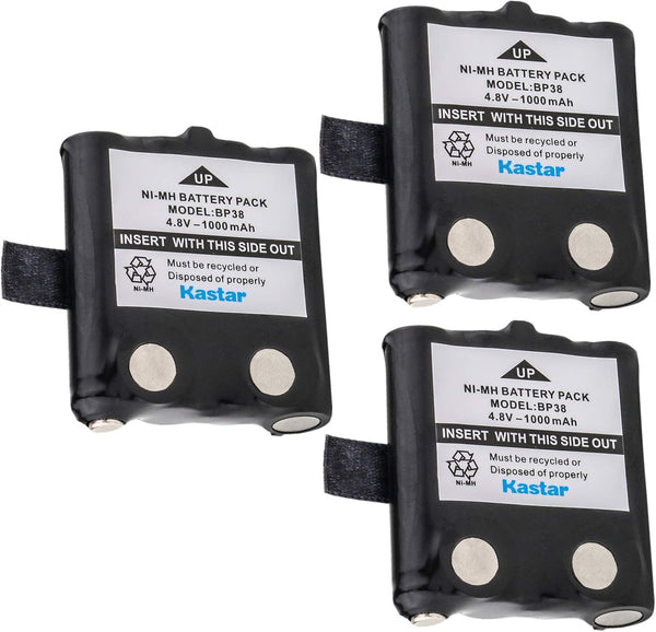 Uniden BP38 Replacement NiMH Battery Pack (Set of 3) for GMR & VHF Radios; Fits MHS050-2, Atlantis 150; Replaces BP40