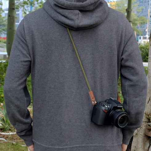 120cm Vintage Soft Camera Strap, Rope Neck Shoulder Strap for Sony Nikon Canon Fuji Mirrorless DSLR SLR (Green)