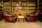 AOFOTO 7x5ft Vintage Luxury Study Bookshelf Backdrop Photography Home Office Two Sofa Business