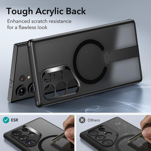 ESR Samsung Galaxy S24 Ultra Case with Kickstand, Compatible with MagSafe, Military-Grade Protection (Frosted Black)
