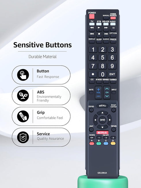 GB118WJSA Replacement TV Remote Control for Sharp Television Fit for Sharp AQUOS TV Models GB004WJSA GB005WJSA