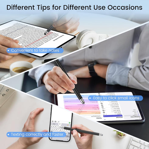 Stylus Pen for Touchscreen, 3 in 1 Magnetic iPad Stylus Pens 2Pcs High Sensitivity & Precision for Chromebook, iPad,