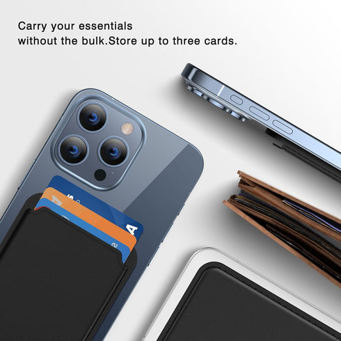 Miracase Magnetic Card Wallet Holder for MagSafe, 3-Card Holder Compatible with iPhone 15/14/13/12 Series - Black