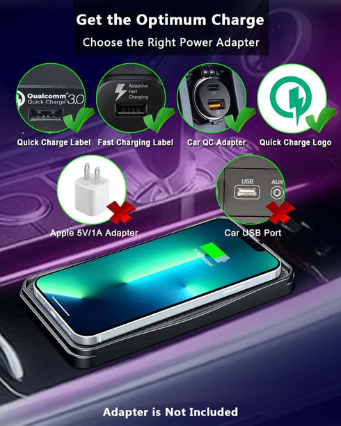 Wireless Phone Charger Qi Car Charging Pad Fast 15W 10W 7.5W Quick Charge Adapter Mat for iPhone 14 13 Mini Pro Max 12 11 Plus 8 X XR Xs Airpods Android Samsung Note Galaxy Buds S9 S10 S20 S21 S22 S23