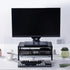 Metal Computer Monitor Stand with Drawer, Desktop Riser for Laptop, Printer, and Monitor, Black