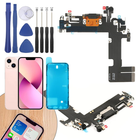 Charging Port Flex Cable Replacement for iPhone 13 with Tools, USB Dock Connector Flex Cable