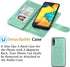 Takfox Wallet Case for Samsung Galaxy A50, PU Leather with 9 Card Slots, Folio Flip Magnetic Detachable Case (Turquoise)