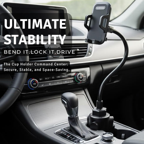 Esoulk 11 Car Cup Phone Holder, Car Phone Holder Cup Holder with Long Arm, Goose Neck Cupholder Phone Holder