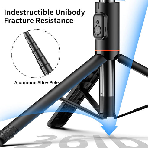 Joyful Energy 72 Inch Joyful Tripod Stand and Selfie Stick Expandable Phone Tripod Stand with Remote Control and Cool