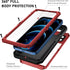 Beasyjoy Waterproof Case for iPhone 12 Pro Max, Metal Heavy Duty Defender with Built-in Screen Protector, 6.7 Inch (Red)