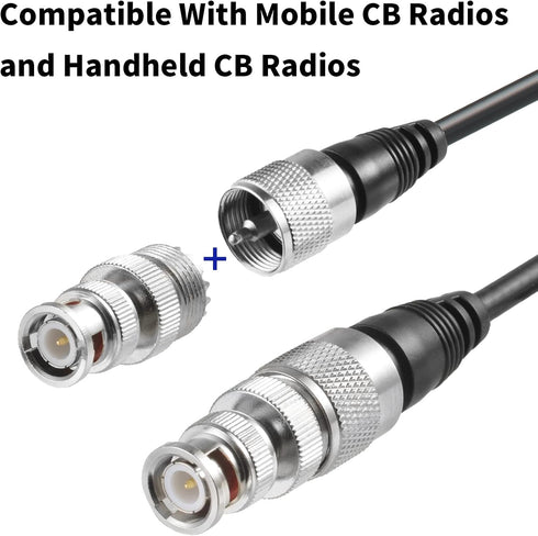 eifagur 27MHz PL-259 Long Range Magnetic Base CB Radio Antenna with BNC Male Connector for Mobile/Car Radio Cobra