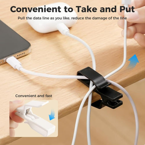 GHSGHS 2.3"x0.98"x0.5" (3,White) Adjustable Cable Holder for Nightstand - Cable Management Organizer with USB Port