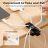 GHSGHS 2.3"x0.98"x0.5" (3,White) Adjustable Cable Holder for Nightstand - Cable Management Organizer with USB Port