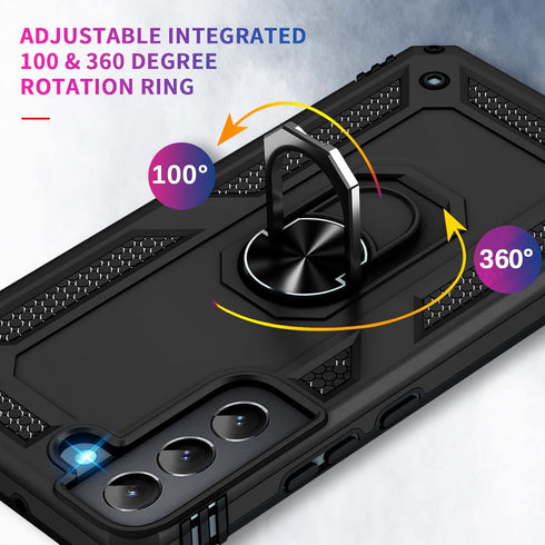 Vaki Samsung Galaxy S22 5G Case with Built-in Screen Protector, Military Grade Rugged Cover with Kickstand