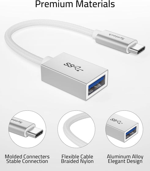 Syntech USB Type C to USB Adapter, Aluminum Alloy, Male to Female, 5 Gbps Transfer Speed
