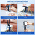 Overhead Phone Mount, Articulating Arm Cell Phone Holder with LED Light, Flexible Phone Stand for Live Streaming, Video