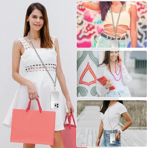 Crossbody Cell Phone Strap with Premium Metal Buckles, Phone Lanyards for Around The Neck, Universal Neck Strap Holder,
