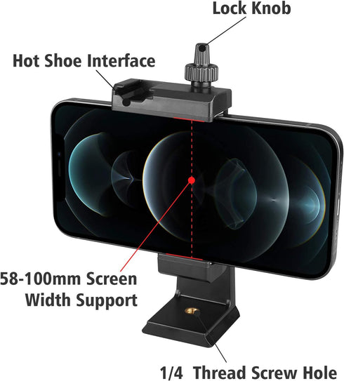 Phone Vlogging Holder, Cell Phone Camera Handle Grip Stabilizer, Ergonomic Smartphone Video Stabilizer with Cold Shoe