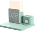 6 in 1 Fast Charging Station, 10W Wireless Charger with Alarm Clock, Compatible with Samsung, iPhone 15/14/13/12 (Green)