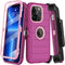 Shop iPhone 13 Pro Case (6.1") - Burgundy, Heavy Duty Shockproof, Military Grade, with Belt Clip, Kickstand & Screen