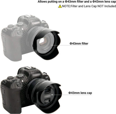 Tulip Flower Lens Hood for Canon RF 50mm f/1.8 STM on EOS R6 R5 RP R Camera, Compatible with 43mm Filters