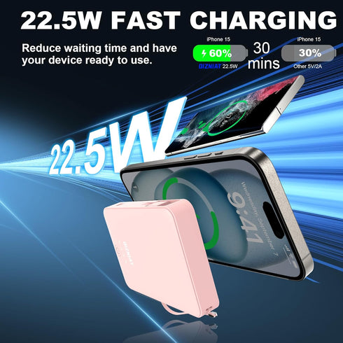 OIZNIAT 10000mAh 17 6 15 14 13 12Pro Portable Charger Power Bank with Type C Charger Powerbank Fast Charging,Not a
