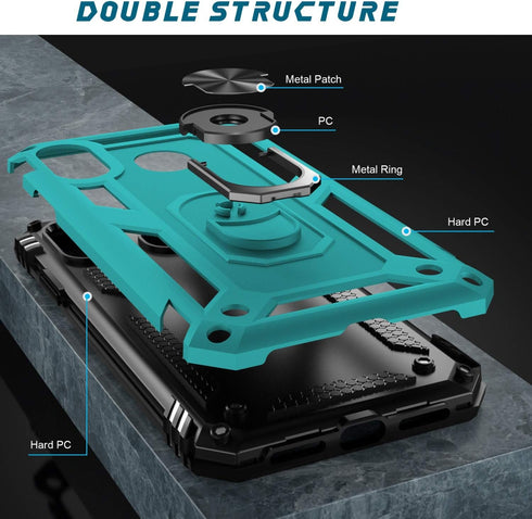 MERRO Galaxy A20/A30 Case with Screen Protector, Military Grade Heavy Duty Shockproof Phone Cover with Magnetic