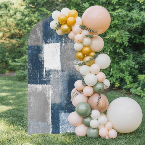 Jnbasdffb 6 Blue Grey Ombre Wedding Arch Cover,Stretchy Spandex Arch Backdrop Stand Covers FT,Abstract Vintage Oil