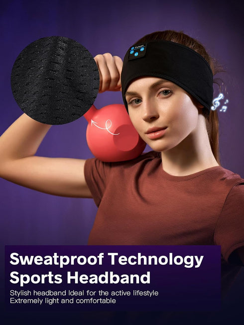 Bluetooth Sleep Headphones with Soft Eye Mask for Side Sleepers - Ideal for Travel, Yoga, Sports, and Housework.