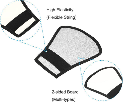 PATIKIL 2-Sided Flash Diffuser Reflector, Flexible Bend Bounce Reflector with Elastic Strap for Flashlight Photography