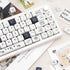 PBT Keycaps 120 Keys, Black White Cute Keycaps, Dye-Sublimation Puppy Comic Theme for Mechanical Keyboards
