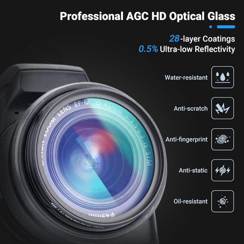 JJC 62mm Black Diffusion 1/2 Filter, Mist Cinematic Dreamy Effect Filter with 28 Layer Coatings for Camera Vlog/Video