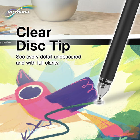 BoxWave FineTouch Capacitive Stylus Pen Compatible with Lenovo C330 Convertible 2-in-1 Chromebook (Jet Black)