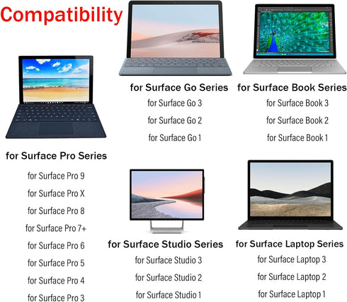SWD-03 Pen Compatible for Surface Pro 9/8/X/7+/6/5/4/3, Stylus Pen for Surface Go 3/2/1, Surface Laptop/Studio/Book