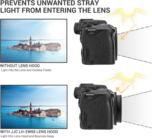 Metal Lens Hood for Canon RF 28mm f/2.8 STM Lens on Canon EOS R50 R100, Replaces Canon EW-55, Compatible with 55mm