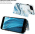 LETO for iPhone 8 Plus Case, iPhone 7 Plus Flip Folio Leather Wallet Cover with Opal Blue Marble Designs, Card Slots
