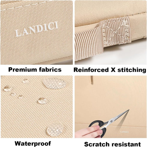 LANDICI 360° Protective Laptop Sleeve Case 15.6 16 Inch with Handle, Waterproof Slim Cover Bag for MacBook Pro 16,
