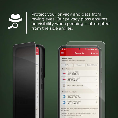 magglass Tempered Glass Privacy Screen Protector for Samsung Galaxy S22 Plus, Anti Spy Display Guard (Case Compatible)