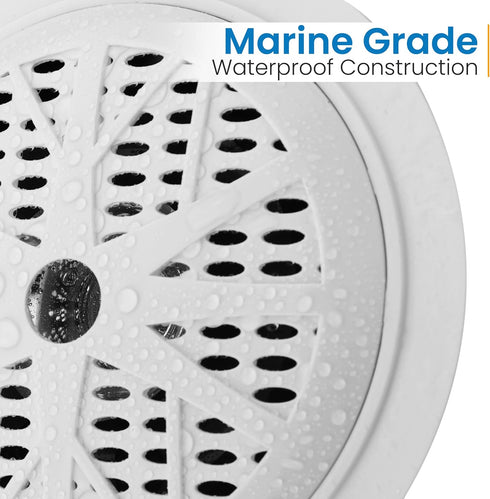 Pyle 4 Inch Dual Marine Speakers, Waterproof Outdoor Audio Stereo Sound System - 1 Pair, PLMR41W (White)