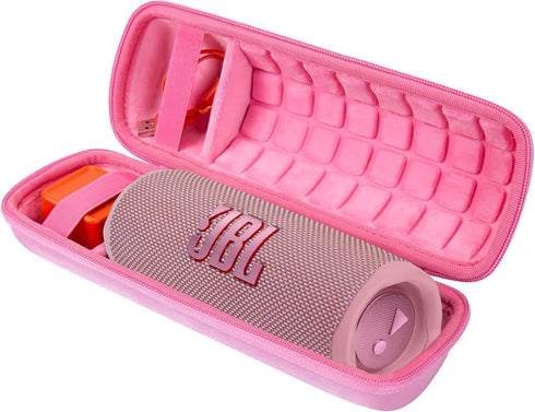 co2CREA Hard Travel Case Replacement for JBL Flip 6 FLIP 5 Waterproof Portable Bluetooth Speaker (Pink Case)